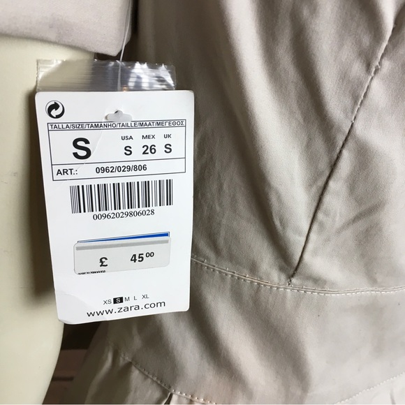 BNWT Zara Beige Trench Coat Shirt Dress - S / 8 - Picture 3 of 4